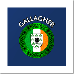 Irish Flag Clover Celtic Knot - Gallagher Posters and Art